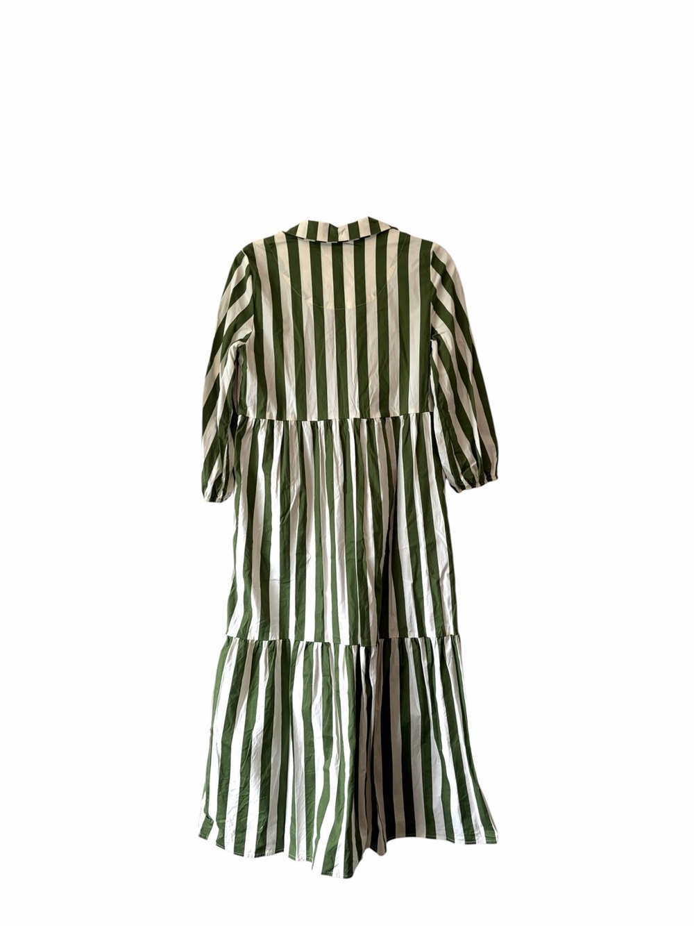Rachel Zoe Green & White Striped Midi Dress - Casual Shirt Style - Picture 3 of 6
